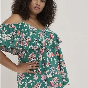 Torrid cold shoulder floral tank
